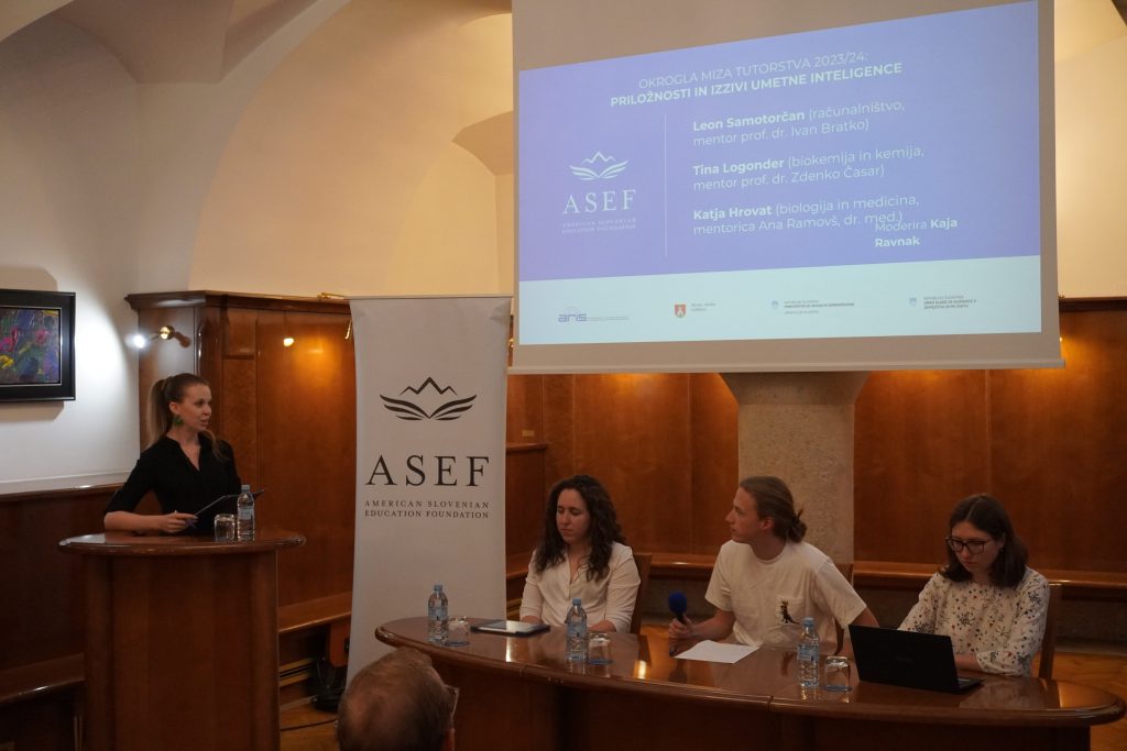 Panelists and host Kaja Ravnak at the 2nd 2023/24 roundtable of the ASEF tutorial program